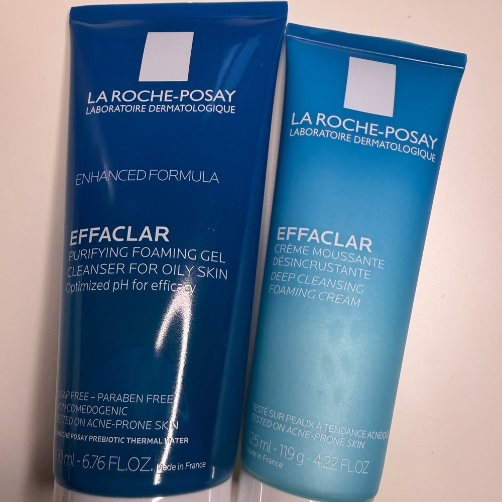 Effaclar Purifying Foaming Gel and Deep Cleansing Cream Set - Blue